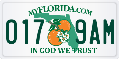 FL license plate 0179AM