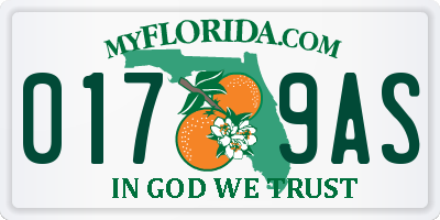 FL license plate 0179AS
