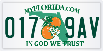 FL license plate 0179AV