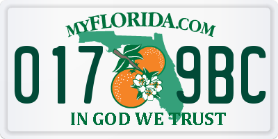 FL license plate 0179BC