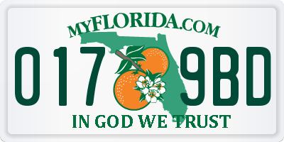 FL license plate 0179BD