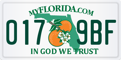 FL license plate 0179BF