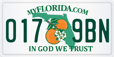 FL license plate 0179BN