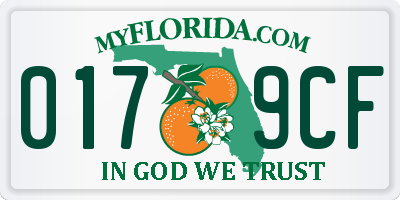 FL license plate 0179CF