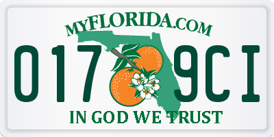 FL license plate 0179CI