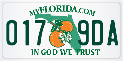 FL license plate 0179DA