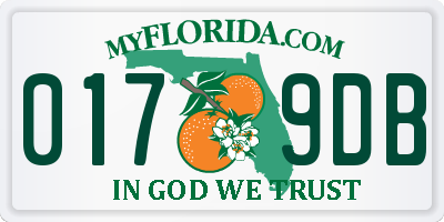 FL license plate 0179DB