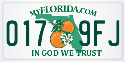 FL license plate 0179FJ