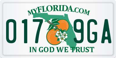 FL license plate 0179GA