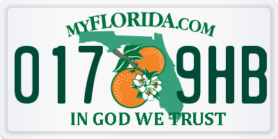 FL license plate 0179HB