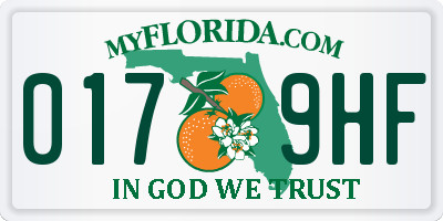 FL license plate 0179HF