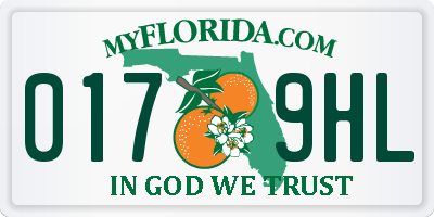 FL license plate 0179HL