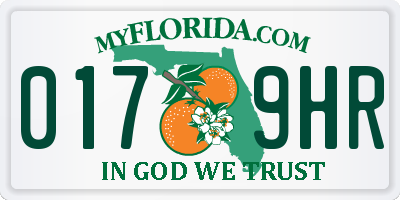 FL license plate 0179HR