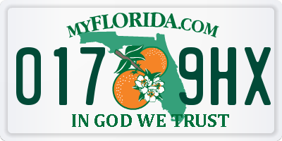 FL license plate 0179HX