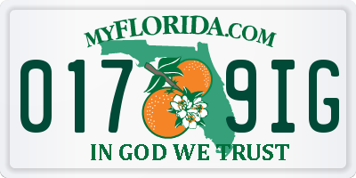FL license plate 0179IG