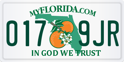 FL license plate 0179JR