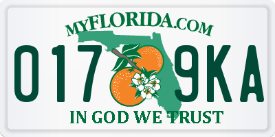 FL license plate 0179KA