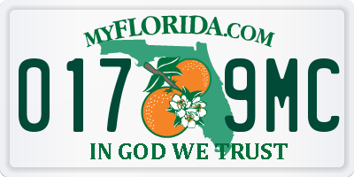 FL license plate 0179MC