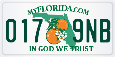 FL license plate 0179NB