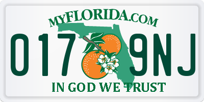 FL license plate 0179NJ