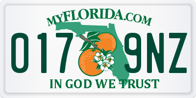FL license plate 0179NZ