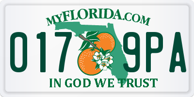 FL license plate 0179PA