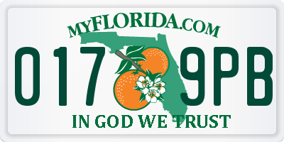 FL license plate 0179PB