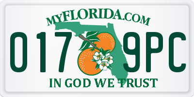 FL license plate 0179PC