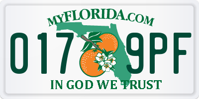 FL license plate 0179PF