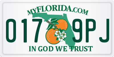 FL license plate 0179PJ