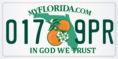 FL license plate 0179PR
