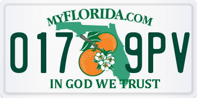 FL license plate 0179PV
