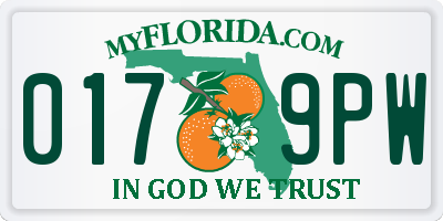 FL license plate 0179PW