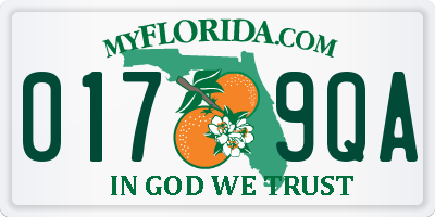 FL license plate 0179QA