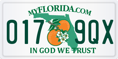 FL license plate 0179QX