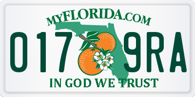 FL license plate 0179RA
