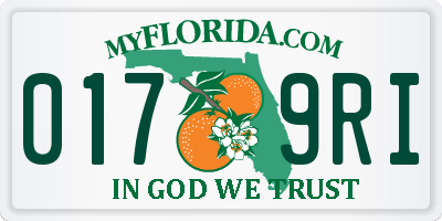 FL license plate 0179RI