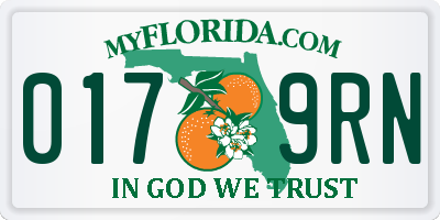 FL license plate 0179RN