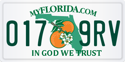 FL license plate 0179RV