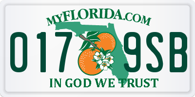 FL license plate 0179SB