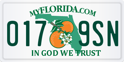 FL license plate 0179SN