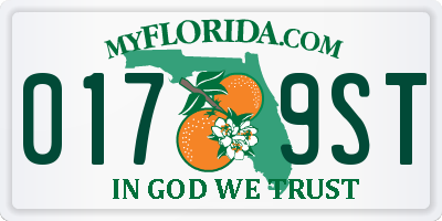 FL license plate 0179ST