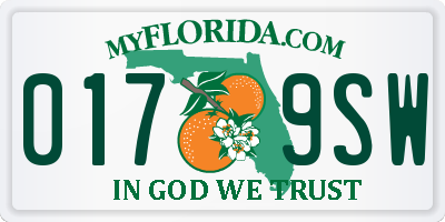 FL license plate 0179SW