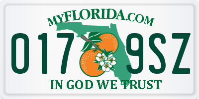 FL license plate 0179SZ