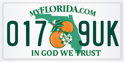 FL license plate 0179UK