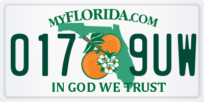 FL license plate 0179UW