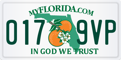 FL license plate 0179VP
