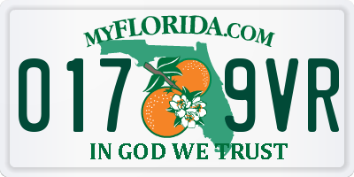 FL license plate 0179VR