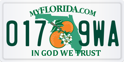 FL license plate 0179WA