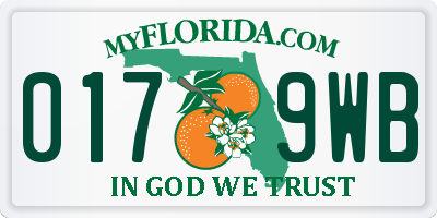 FL license plate 0179WB